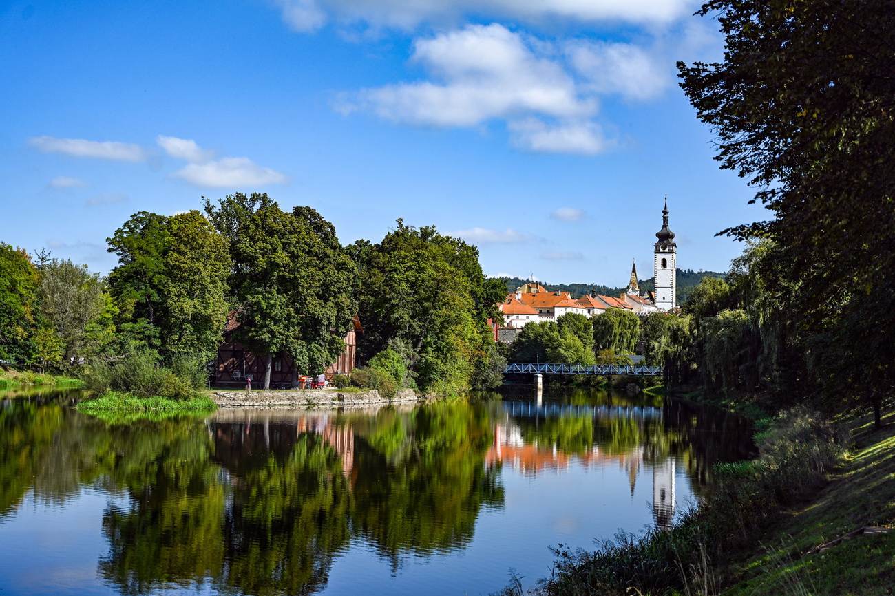 Vyhlídková věž v Písku: panoramatický výhled z věže kostela Narození Panny Marie